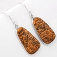 thumbnail image 4 of Desiregem Natural Coquina Fossil Jasper - India 925 Silver Adult Women Earrings SDE51005 E-1001, 4 of 5