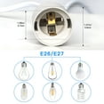 thumbnail image 3 of ABI E26 Light Bulb Socket to 2-Prong US AC Power Cord Adapter with On/Off Switch, 12 FT Cable, 3 of 6