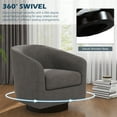 thumbnail image 4 of UIXE Swivel Barrel Accent Chair, Modern Round Linen Arm Chair for Living Room, Bedroom, Comfy Club Reading Chairs, Gray, 4 of 6