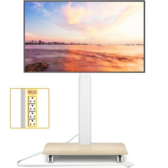TAVR Universal Rolling TV Stand with Power Outlet Portable Mobile TV Cart on Wheels for 32-70 inch Screen