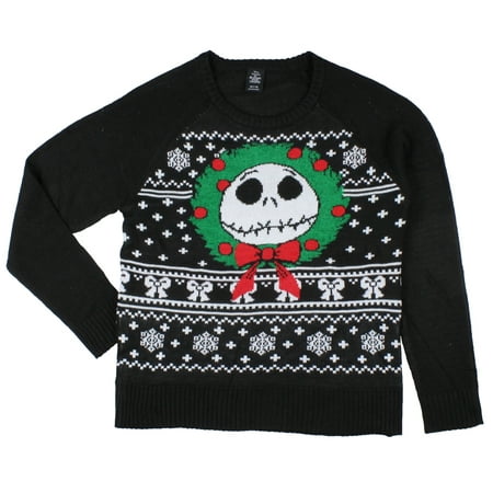 Disney Junior's Nightmare Before Christmas Jack Wreath Sweater, Large 11/13