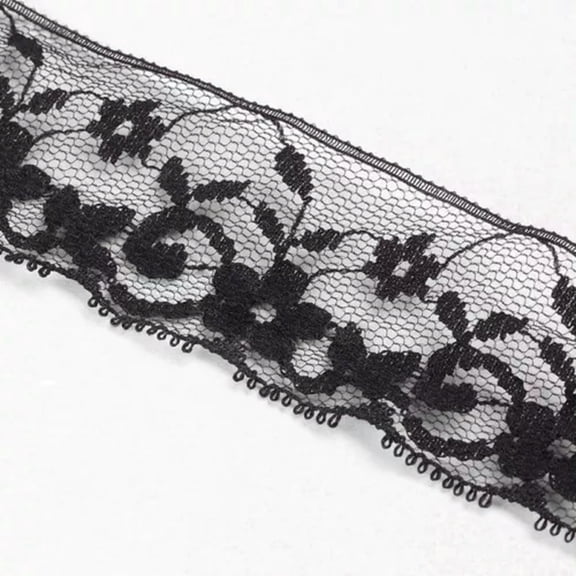 U8MO 10yds Multi-Purpose Nylon Lace Ribbons Embroidered Wedding Bridal Trim 11 Style-A, 1-1/8"(29mm)