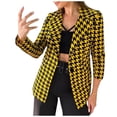 thumbnail image 1 of Blazer Décontracté pour Femmes Imprimé Mode Col en V Loisirs Jacket Blouse Boutonnée Cardigan Ajusté Mi-Longueur, 1 of 6