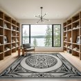 thumbnail image 2 of ODIKA 9'x12' Washable Area Rug Low Pile, Flatwoven, Layout Boneless Couch Cowboy Hid Fake Classroom Print Spotted Cow Playful for Great Room, Indoor Concept, Large Living, 2 of 7