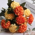 thumbnail image 3 of PULLIMORE 10 Heads Artificial Hydrangea Flowers Bouquet Silk Flower with Stems for Home Bridal Wedding Party Festival Decor (Orange), 3 of 10