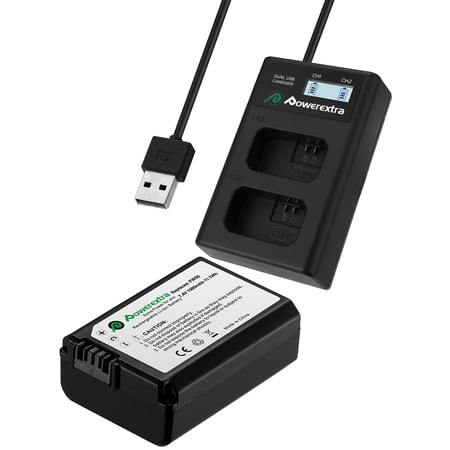 7.4V 1500mAh Replacement NP-FW50 Battery for Sony NEX-3N NEX-5T NEX-6 NEX-7 A3000 A5000 A6000 A7 with LCD Charger