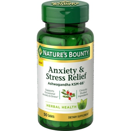 Nature's Bounty® Anxiety & Stress Relief, Ashwagandha KSM-66*, 50 (Best Gaba Supplement For Anxiety)