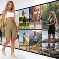 thumbnail image 6 of POENTAB Women's 7" Hiking Cargo Shorts with Pockets Quick Dry Lightweight Fishing Work Shorts for Women Casual Travel Summer Khaki, 6 of 7