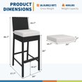 thumbnail image 3 of QinaQin Set de 2 bancos de ratán para barra, sillas altas con cojín para isla de cocina, patio, jardín o terraza, ideales para interior y exterior, 3 of 8