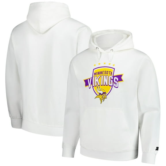 Men's Starter White Minnesota Vikings Vintage Pullover Hoodie