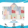 thumbnail image 2 of Pioneer Flower Floral Print Pattern Hooded Bath Towel，50"x30" for Ages 3 To 12 Kids, Quick Dry Lightweight Soft Microfiber Hood Beach Towel Cover Up for Kids, 2 of 7