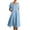 Light Blue, variant on purcolt Womens Cotton Linen Midi Dress Casual Loose Fit Short Sleeve V Neck Flowy Sundress Summer Beach Dress with Pockets