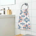 thumbnail image 3 of Yayeee 100% Cotton Hand Towels for Bathroom 16" x 28" Kitchen Towel, Navy Blossom Mosaic, 3 of 7