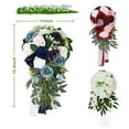 thumbnail image 5 of Lyacmy Wedding Bouquets for Bride Bridesmaid, 15.4 Inch Blue Artificial Roses Flowers Wedding Decoration, 5 of 5