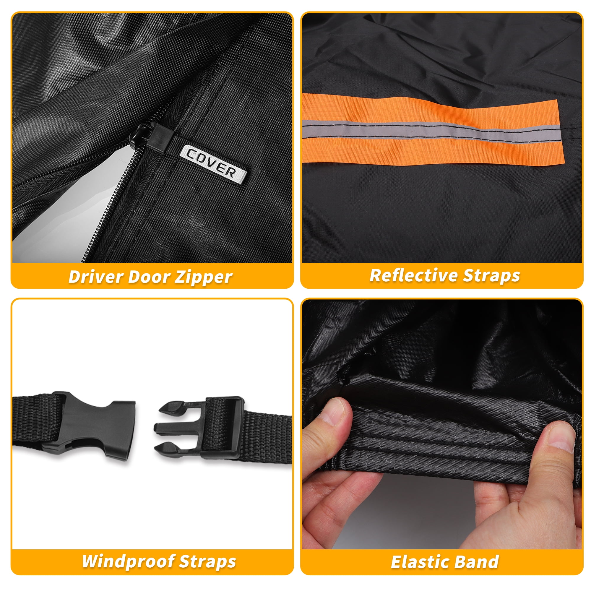 Unique Bargains UV-Resistant Car Cover Black ["for Land Rover Defender 90 2020-2025"]