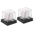 thumbnail image 1 of Uxcell 2pcs Caja de Exhibición de Béisbol con Base de Madera Cubo de Acrílico Transparente para Sostener, 1 of 5