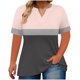 thumbnail image 1 of Mujeres Tops Casual V-Cuello Impreso Oversized Mangas Cortas Camiseta Top, Poliéster Verano Primavera, 1 of 5