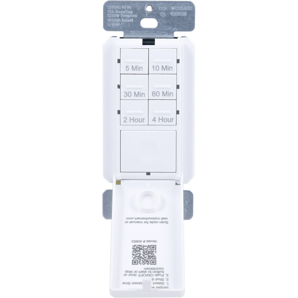 GE myTouchSmart InWall Light Switch Countdown Timer, Push Button