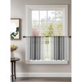 thumbnail image 2 of Sheer Curtains 45 Inch Length 2 Panels Set for Kitchen, Gray Vertical Stripes Semi Sheer Curtains for Windows, Retro Simple Neutral Abstract Lines Voile Window Treatments Rod Pocket Curtain, 2 of 7