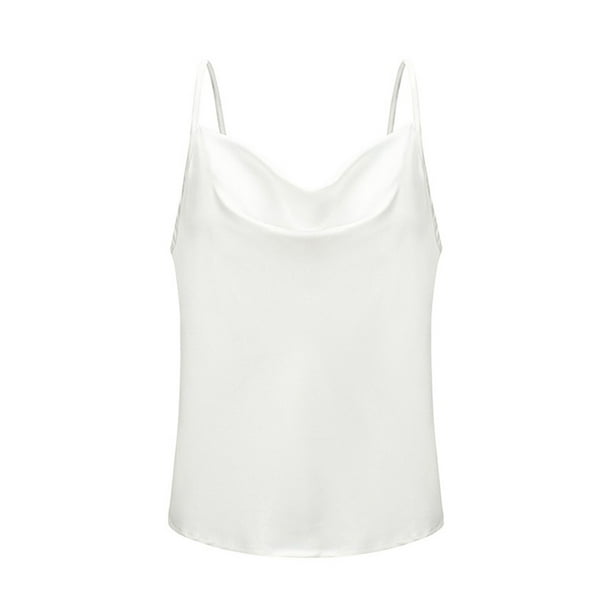 Slenderella Cotton Vest Top Ladies White Sleeveless Cami