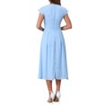 thumbnail image 3 of INSPIRE CHIC Women's Chiffon Cocktail Dress Cap Sleeve Tie Waist Formal Wedding Guest Dresses M Light Blue, 3 of 6