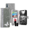 thumbnail image 1 of Galaxy A70 Case, Cellularvilla Butterfly Line Diamond Bling Shiny Sparkly Pu Leather Mirror Wallet Card Slot Cash Holder Flip Stand Protection Cover For Samsung Galaxy A70 (2019), 1 of 6
