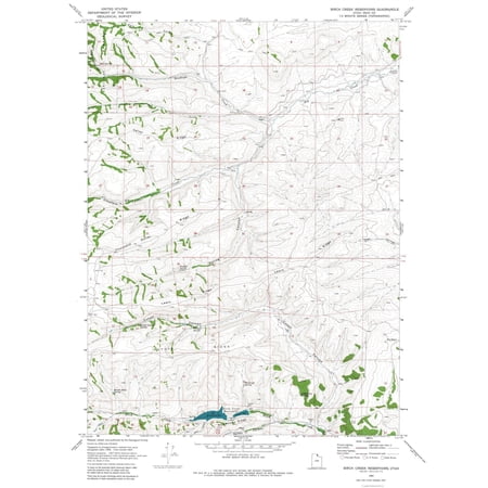 Topographical Map - Birch Creek Reservoirs Utah Quad - USGS 1969 - Vintage Wall Art