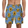 thumbnail image 2 of Goofa Sunflowers Printed Men's Swim Trunks Board Shorts Quick Dry Mens Swimming Trunks with Compression Liner,Breathable Fit Hawaii Beach Shorts-Small, 2 of 9