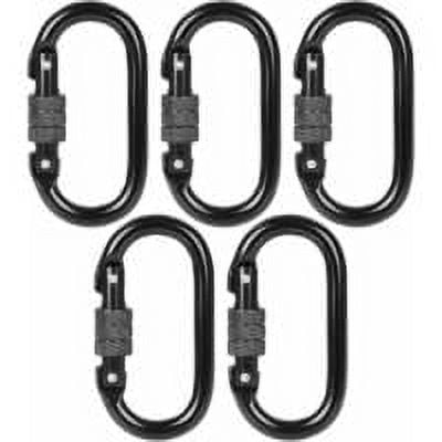Lot of 5 black stainless steel ladder ratchets - 20kN (2000kg), oval steel ratchet with locking mechanism, black military ratchet, load 2000kg