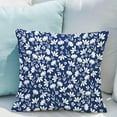 thumbnail image 4 of Vintage Flower Pillow Covers 20x20 Set of 2 Rustic Cute Small Floral Navy Blue Cream Decorative Throw Pillows Outdoor Pillowcase Farmhouse Velvet Cushion Case Decor for Home Sofa Couch Bed, 4 of 6