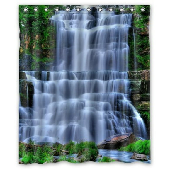 XDDJA Magnifique Rideau de Douche Cascade Tissu Polyester Imperméable Taille Rideau de Douche 60x72 Pouces