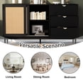 thumbnail image 2 of Accent Cabinet with 4 Glass Doors, Atumon Buffet Cabinet, Storage Cabinet with Adjustable Shelves, Modern Accent Cabinet Furniture for Corridor Entryway Living Room Dining Room, Black, 2 of 10