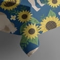 thumbnail image 5 of French Bulldog Sunflowers Floral Square Tablecloth,Waterproof Square Table Cover,Wipeable Spillproof Washable Table Cover for Home Kitchen Party Decor 52"x52"(132x132cm), 5 of 6