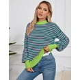 thumbnail image 4 of Sweaters for Women Crew Neck Loose Fit Long Sleeve Striped Knitted Pullover Sweaters Tops Color Block Winter Sweaters Alsol Lamesa, 4 of 6