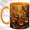 Orange, variant on Woodland Jack O Lantern Coffee Mug, Fall Forest Mug, Ceramic 11 oz