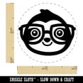 thumbnail image 2 of Sloth Smart with Glasses Self-Inking Rubber Stamp Ink Stamper - Brown Ink - Mini 1/2 Inch, 2 of 7