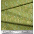 thumbnail image 3 of Soimoi Green Moss Georgette Fabric Arrow & Feather Tribal Printed Craft Fabric by the Yard 42 Inch Wide, 3 of 3