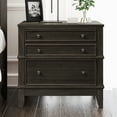 thumbnail image 2 of Euroco 3-Drawer Side Table Wood Nightstand for Bedroom, Living Room, 27.3", Coffee, 2 of 6