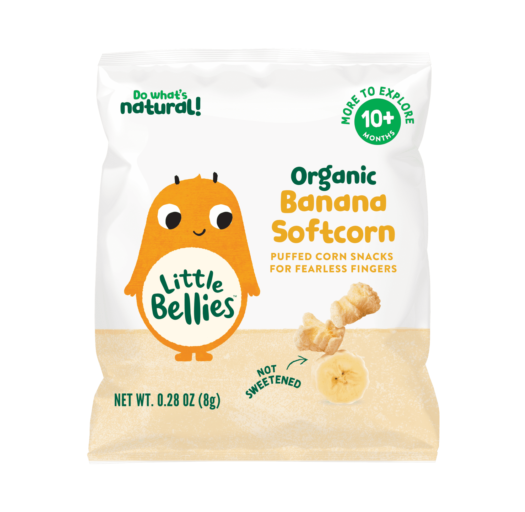 (2 pack) Little Bellies Organic Banana Softcorn Snack, 0.28 oz Bag