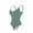Blue, variant on Women's Solid Color Adjustable Spaghetti Strap Bodysuit, Open Crotch Chest Support Shapewear, Tummy Control Body Shaper for Daily Wear