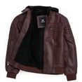 thumbnail image 4 of X RAY JEANS  Boy's Lined PU Jacket With Knit Hood, Burgundy, M, 4 of 10