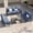 Navy, variant on ELPOSUN Aluminum Outdoor Patio Furniture Set 6 Pcs Sectional Sofa Patio Conversation Set - Beige