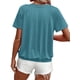 thumbnail image 3 of Camisetas Casuales de Verano para Mujer, Camisetas de Corta con Cuello en V, Azul Pavo Real, Talla M, 3 of 7