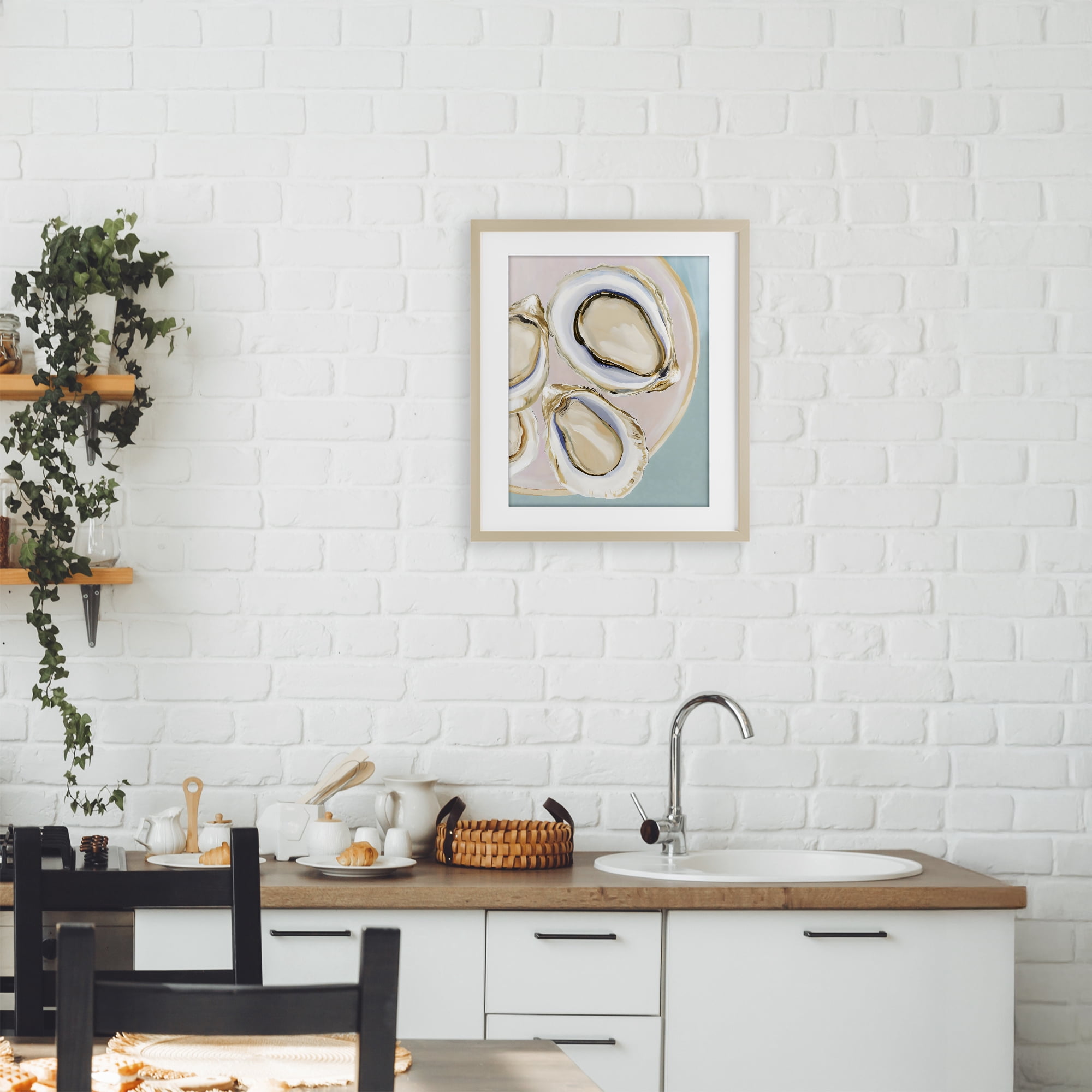 Stupell Industries Plate of Oysters Birch Framed Print Under Glass, design by The Prints Vibe