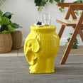 thumbnail image 3 of JONATHAN Y Orla 18.5" Modern Bohemian Elephant Ceramic Garden Stool, Yellow, 3 of 8