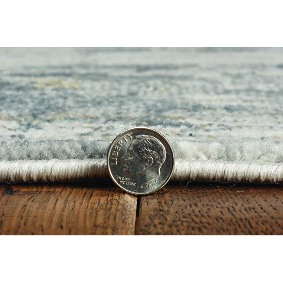 3'x5' Grey Machine Woven Abstract Brushstrokes Indoor Area Rug
