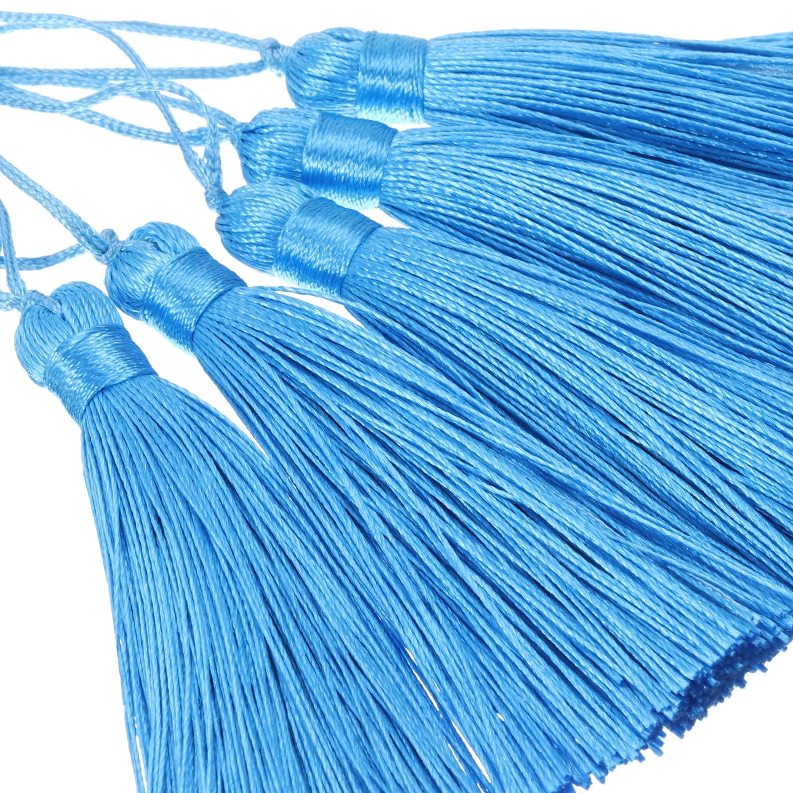 Unique Bargains Mini Bookmark Tassels Handmade Floss Craft for Jewelry Making Lake Blue