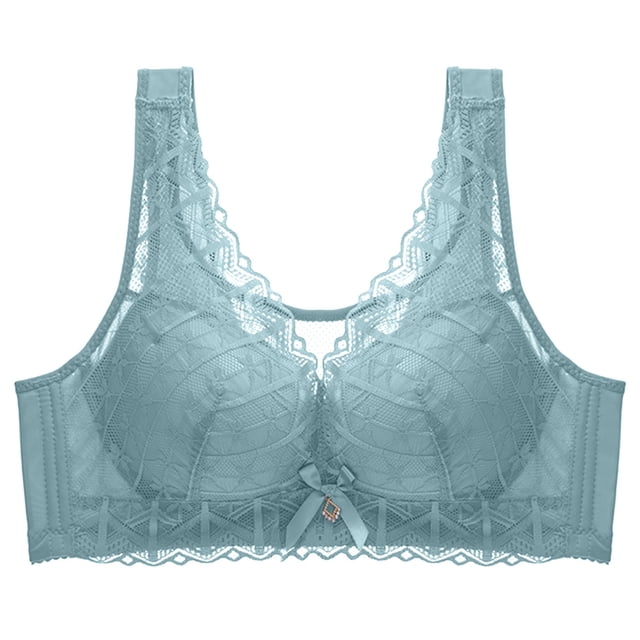 Virmaxy Soutien-Gorge Sans Fil pour Femmes Aguichant Grande Taille Mince en Dentelle Soutien-Gorge Rassemblant Sans Armature Confortable Fixe Ajustable Collection de Poitrine Coton Vert m