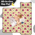 thumbnail image 4 of Football Flower Pink Pattern Toddler Nap Mat with Pillow & Blanket, Soft Sleeping Mat for Preschool Daycare Travel Sleepovers, 4 of 6