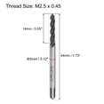 thumbnail image 2 of Unique Bargains M2.5 x 0.45 Spiral Flute Thread Tap, Metric Machine Threading Tap HSS Nitriding Coated, Round Shank with Square End, 2 of 7